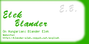 elek blander business card